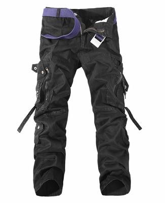 Men Cargo Pants Army Big Pockets Decoration Mens Casual Trousers Wash Male Autumn Army