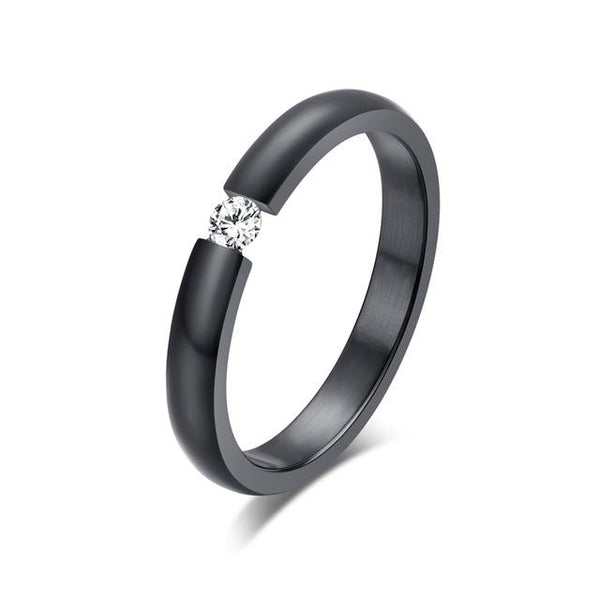Engagement Ring For Women Stainless Steel Silver Gold Color Finger Girl Gift Us Size 5 6 7 8 9 10 - Sheseelady